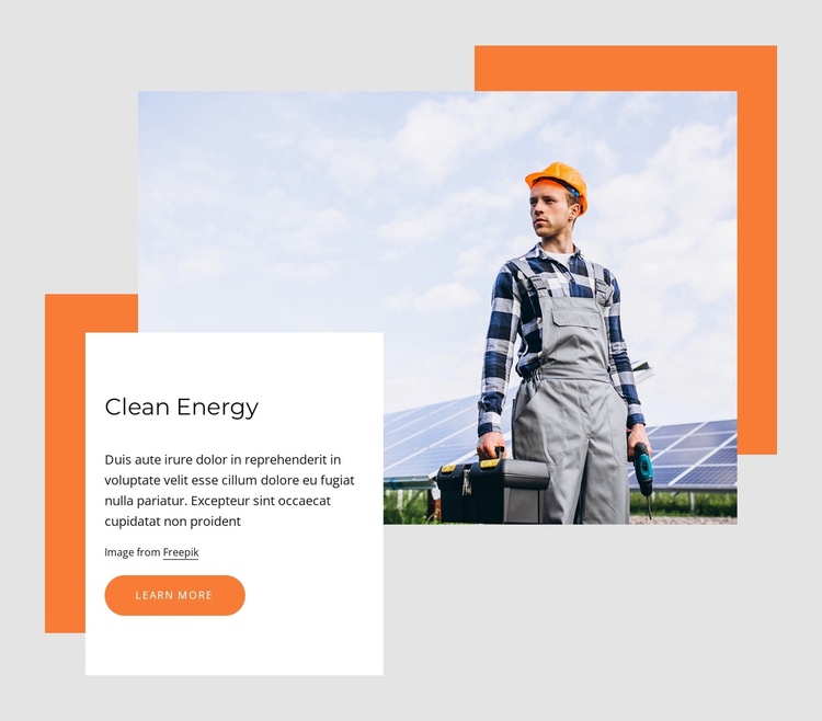 Clean solar energy One Page Template