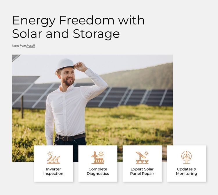 Solar energy is the cleanest energy One Page Template