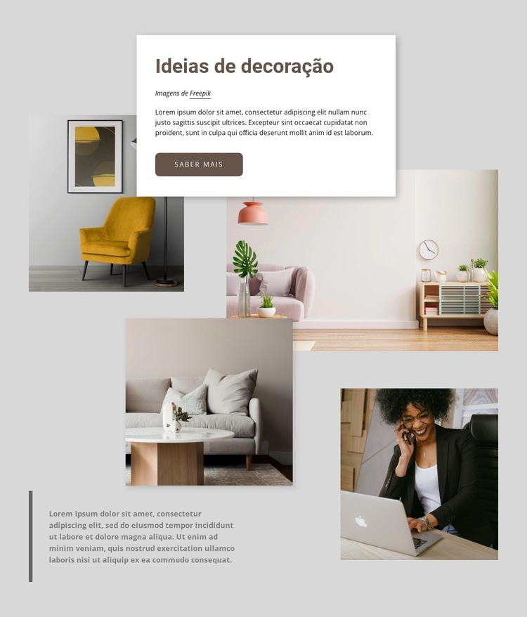 Ideias de decoração Design do site