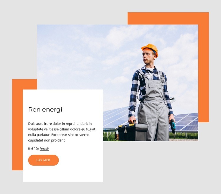 Ren solenergi Webbplats mall