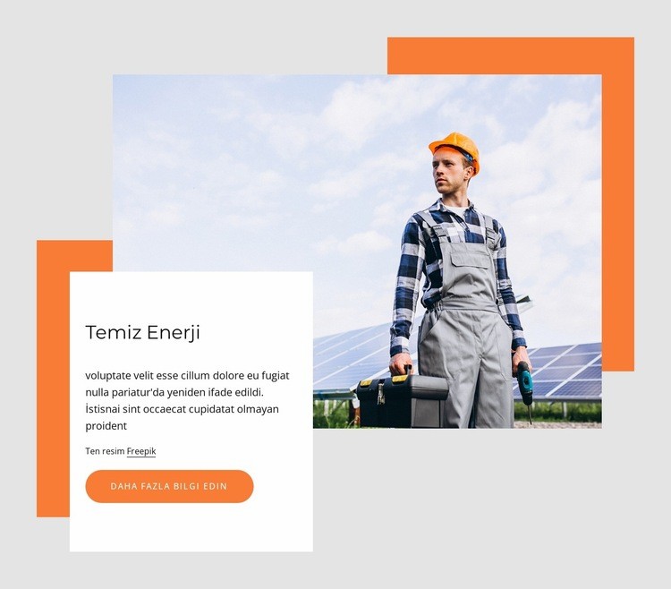 Temiz güneş enerjisi Web Sitesi Mockup'ı