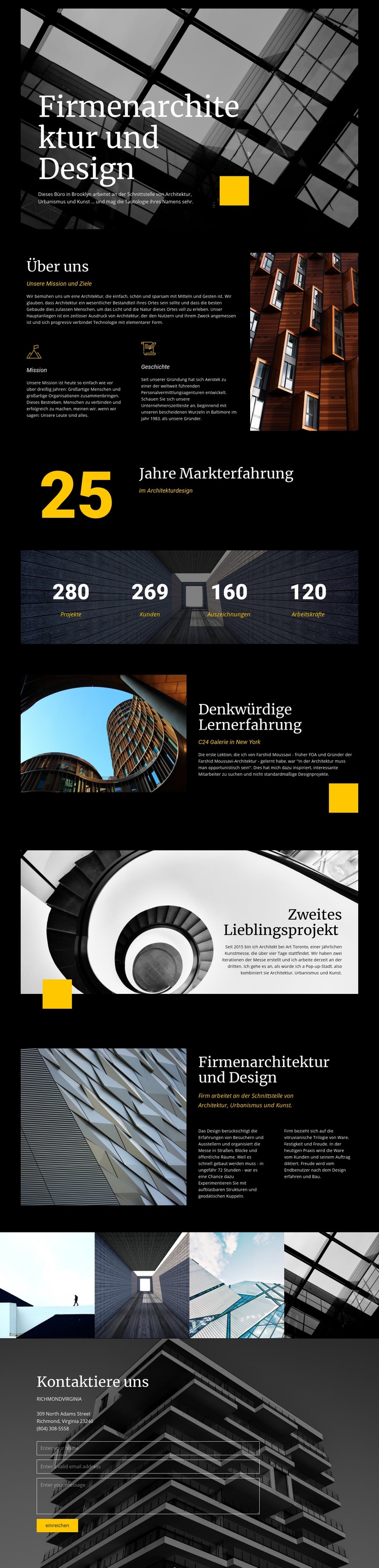 Firmenarchitektur und Design Website Builder-Vorlagen