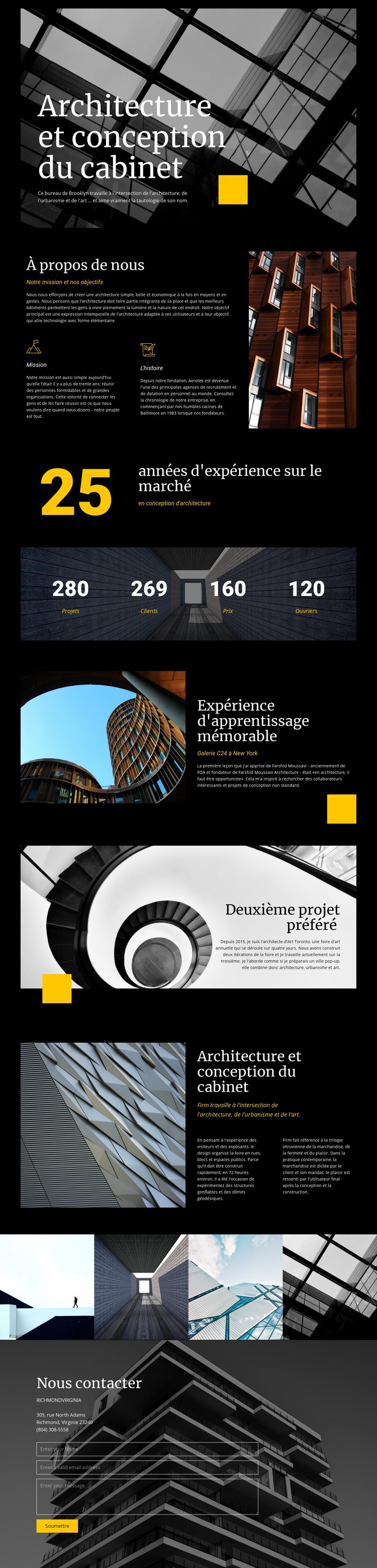 Architecture et design d'entreprise Maquette de site Web