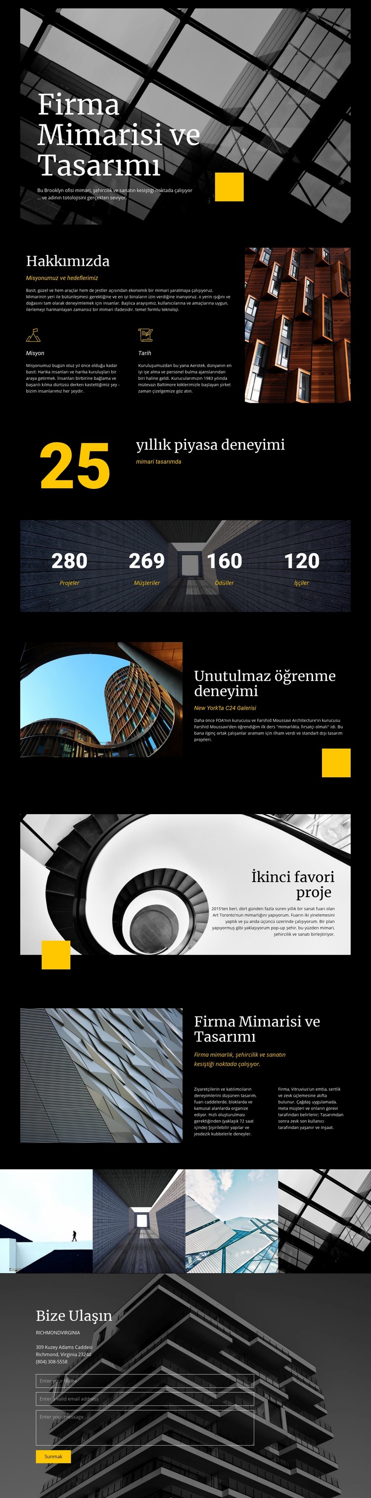 Firma mimarisi ve tasarımı Bir Sayfa Şablonu