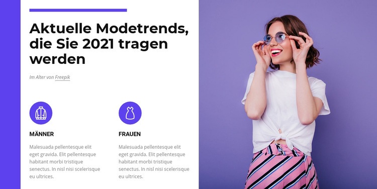 Modetrends 2021 HTML5-Vorlage