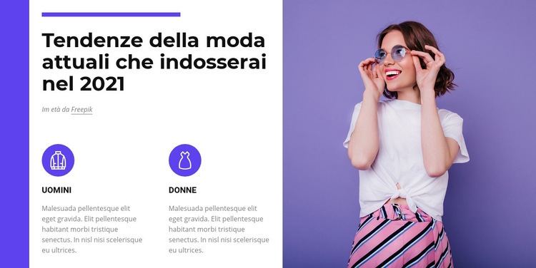 Tendenze moda 2021 Mockup del sito web