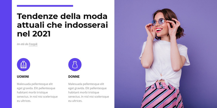 Tendenze moda 2021 Modello HTML