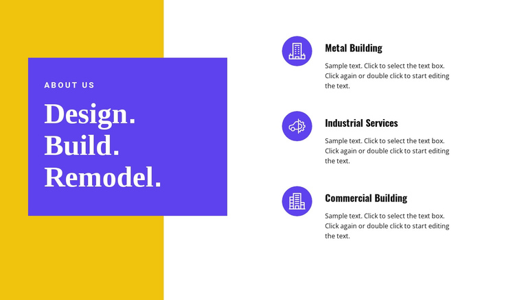 Building and remodeling One Page Template