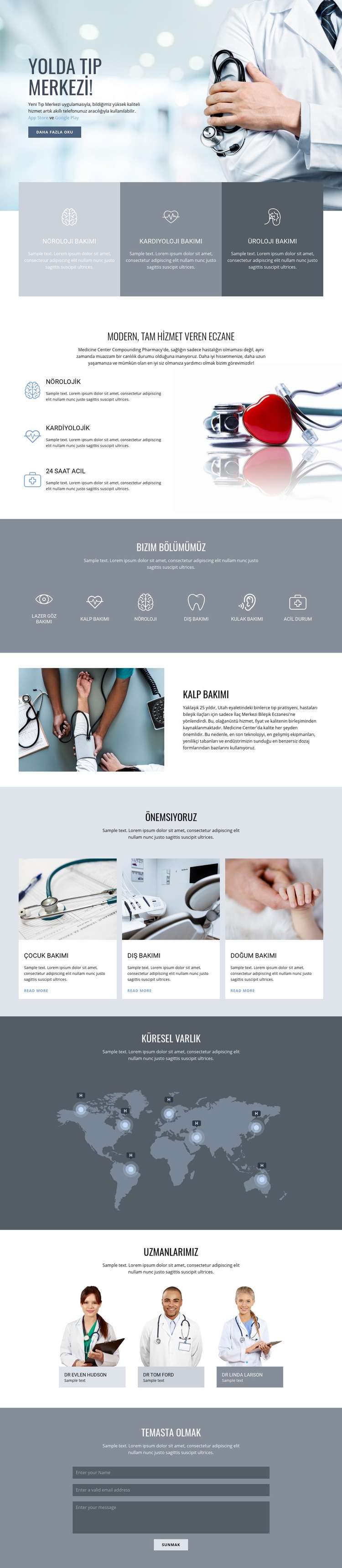 Kaliteli tıp merkezi Web sitesi tasarımı