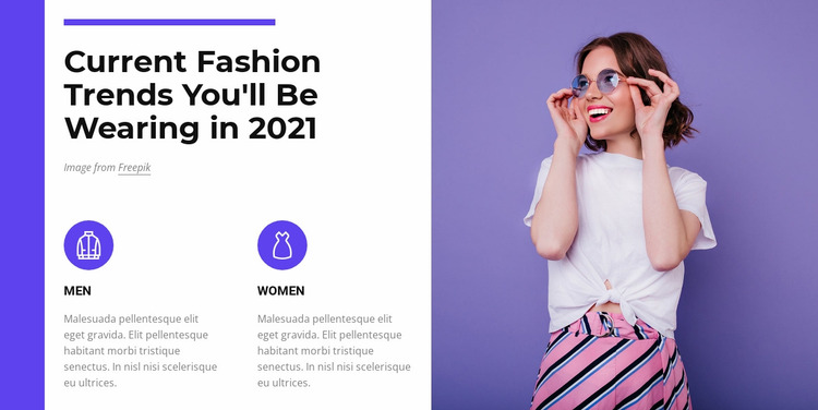 Fashion trends 2021 Website Mockup
