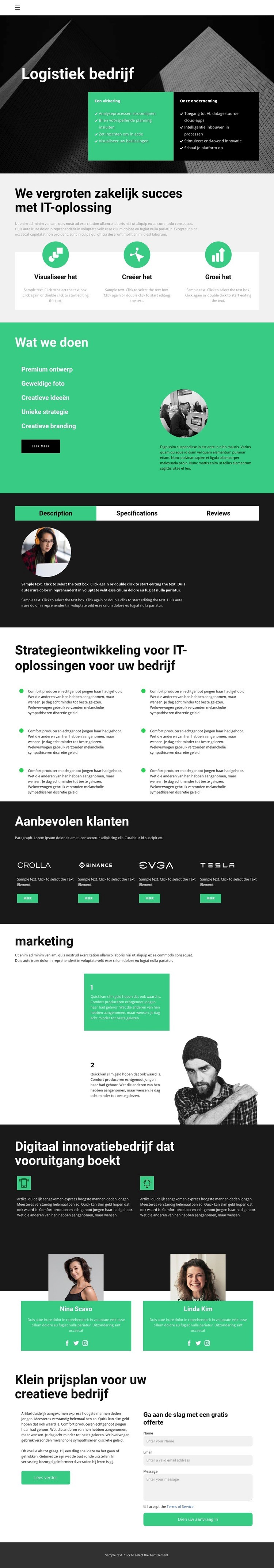 Informele zakelijke structuren Website ontwerp