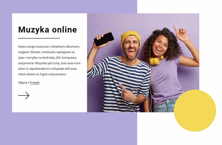 Muzyka online Projekt strony internetowej