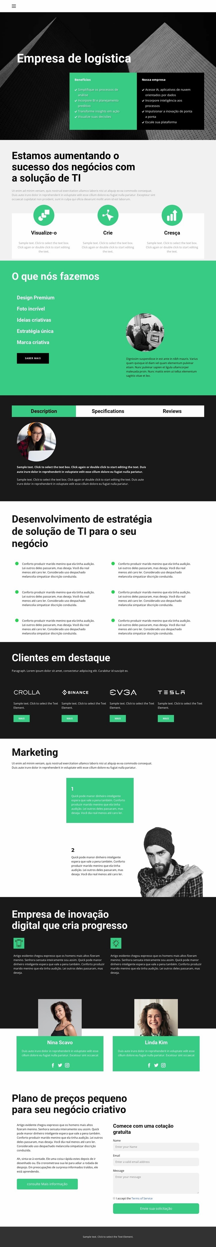 Estruturas de Negócios Informais Maquete do site