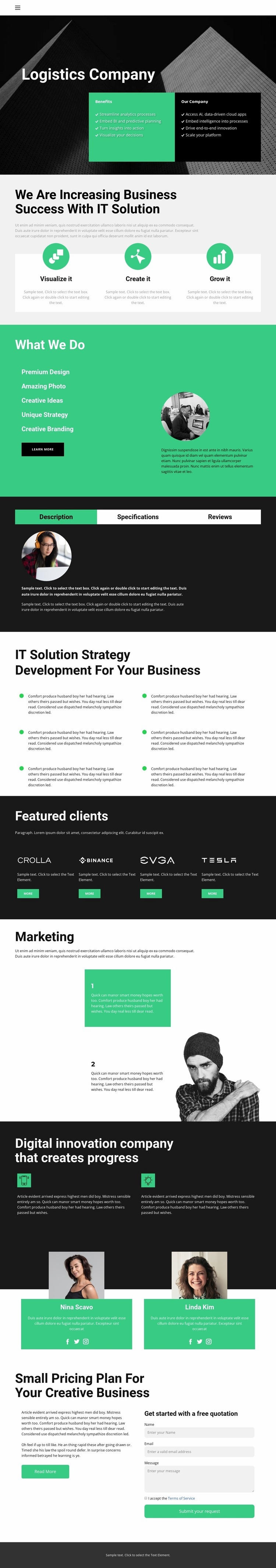 Informal Business Structures Web Page Design