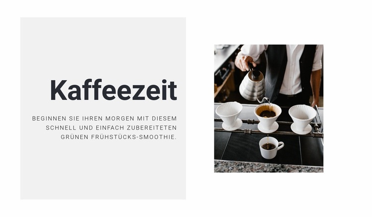 Den perfekten Kaffee kochen Website-Modell