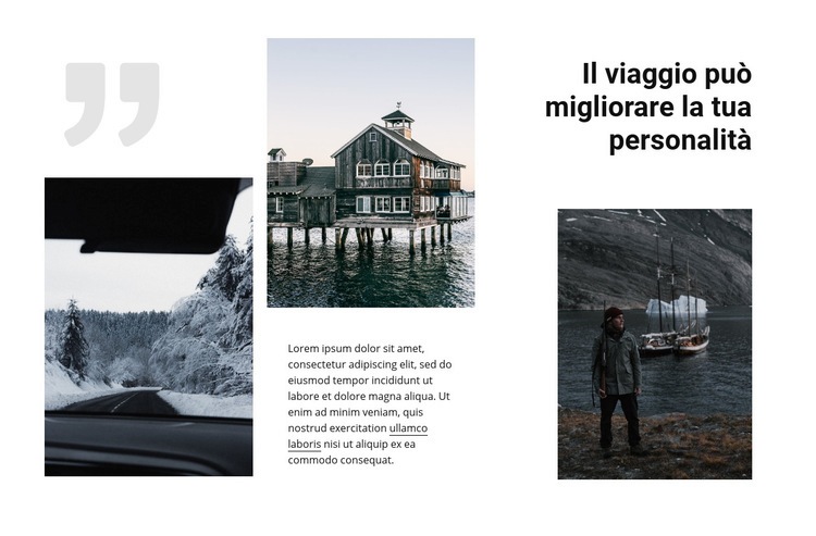 Per le strade del nord Mockup del sito web