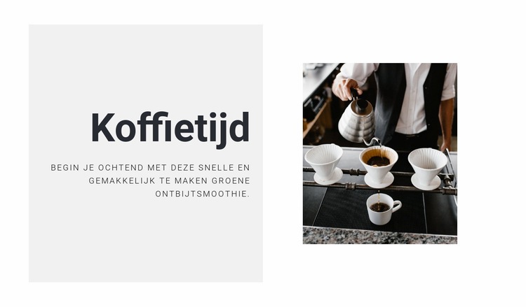 De perfecte koffie zetten Website mockup