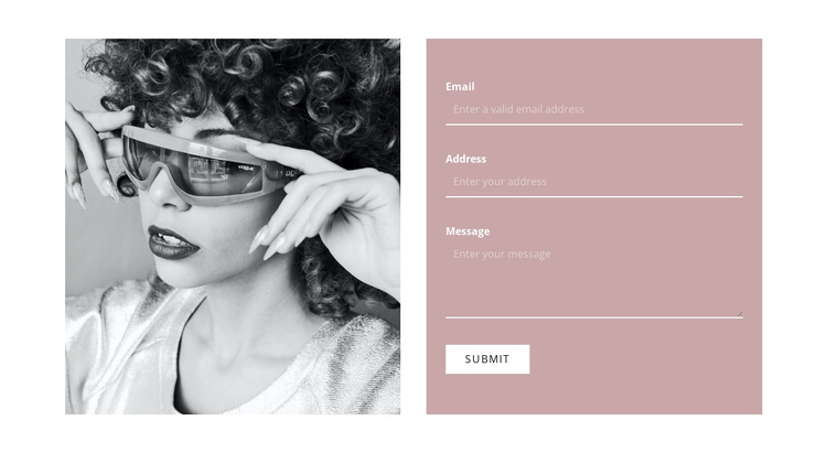 Write to our stylists One Page Template