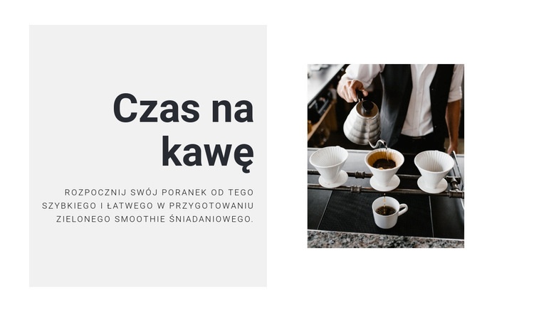 Parzenie idealnej kawy Makieta strony internetowej