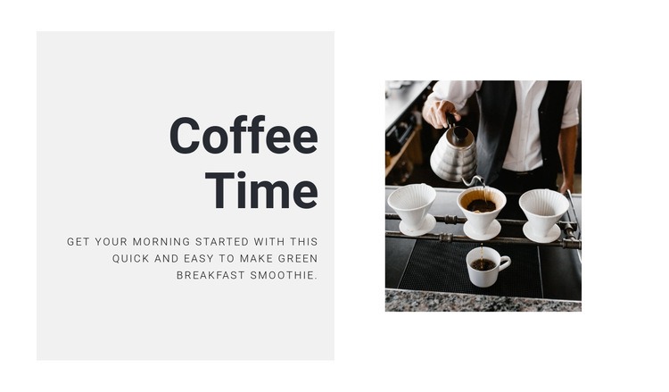Brygger det perfekta kaffet Html webbplatsbyggare