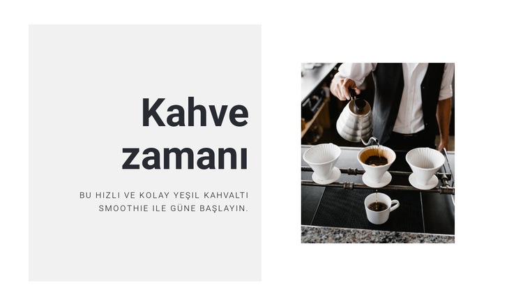 Mükemmel kahveyi hazırlamak Html Web Sitesi Oluşturucu