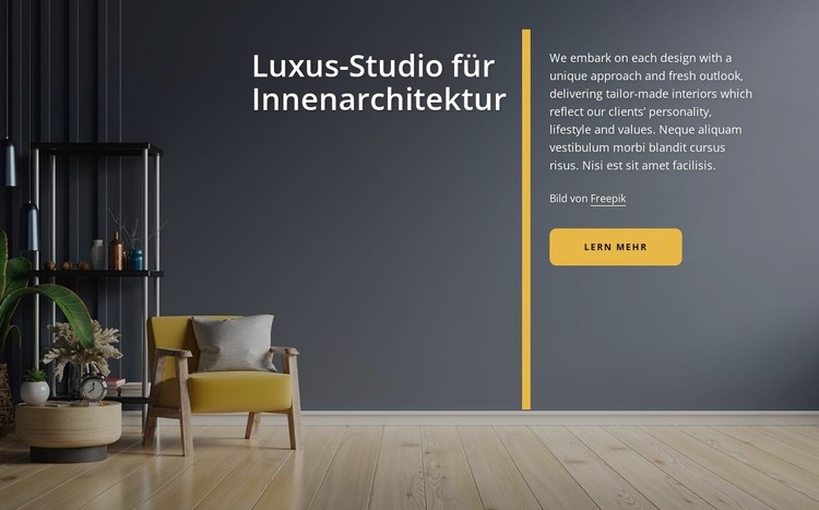 Umfassendes Studio für luxuriöse Innenarchitektur CSS-Vorlage