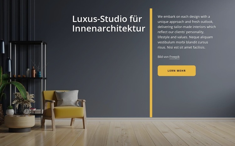Umfassendes Studio für luxuriöse Innenarchitektur HTML-Vorlage