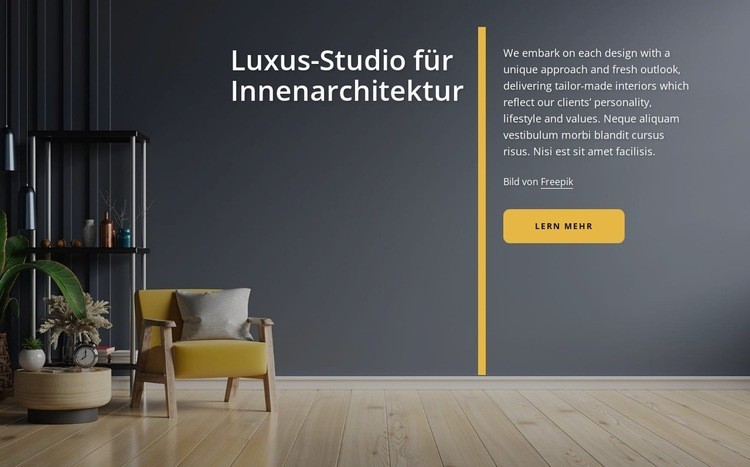 Umfassendes Studio für luxuriöse Innenarchitektur Website Builder-Vorlagen