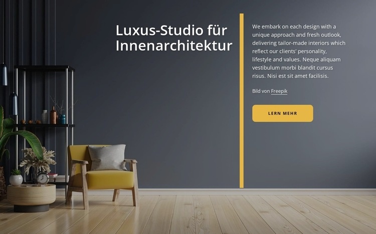 Umfassendes Studio für luxuriöse Innenarchitektur Website-Modell