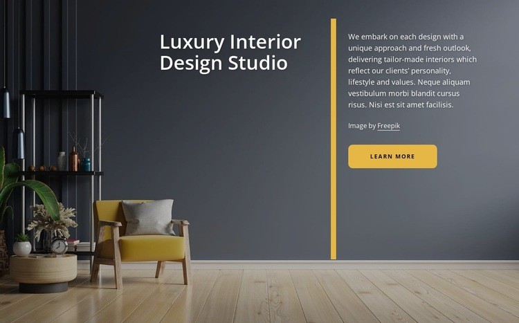 Comprehensive luxury interior design studio Elementor Template Alternative