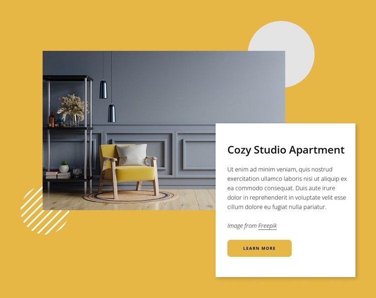 Small cozy studio apartment Elementor Template Alternative