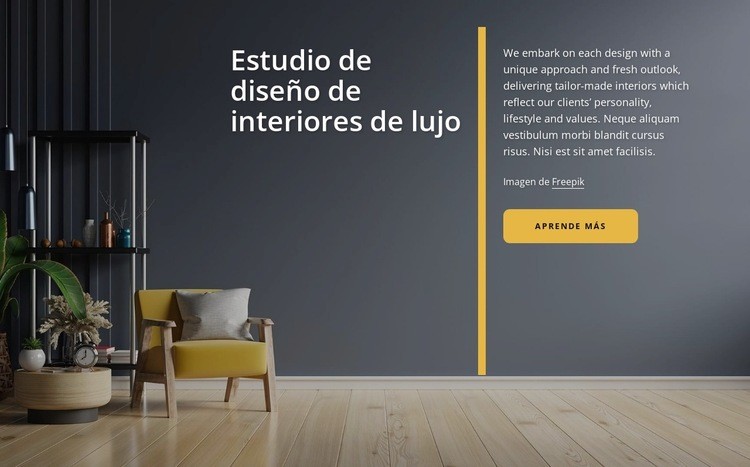 Estudio integral de interiorismo de lujo Plantilla de una página