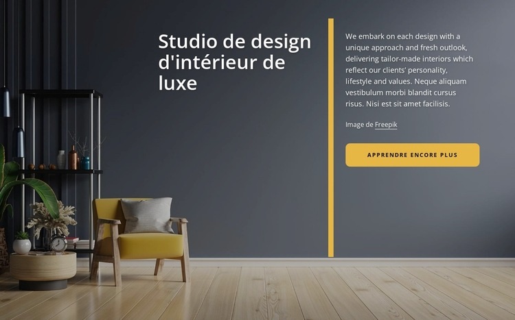 Studio de design d'intérieur de luxe complet Créateur de site Web HTML