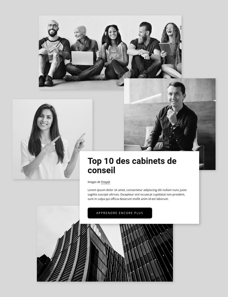 Les meilleurs cabinets de conseil Maquette de site Web