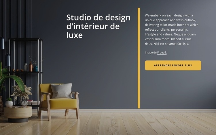 Studio de design d'intérieur de luxe complet Maquette de site Web