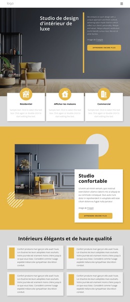 Atelier De Design D'Intérieur De Luxe : Modèle De Site Web Simple
