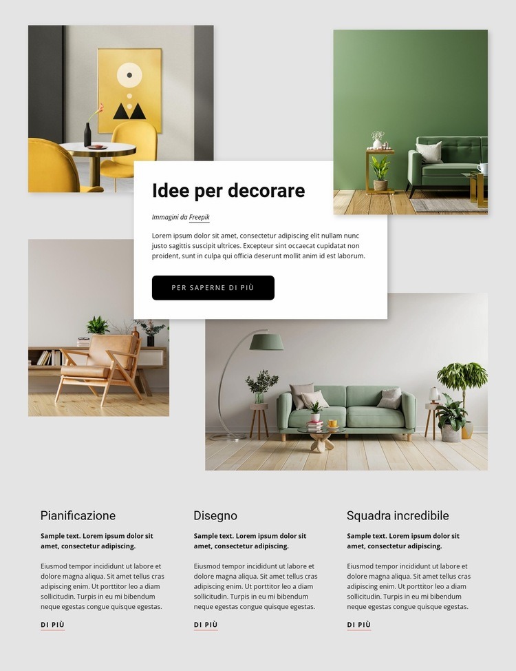 Nuove idee di interior design Mockup del sito web