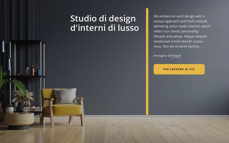 Studio completo di interior design di lusso Modello di sito Web