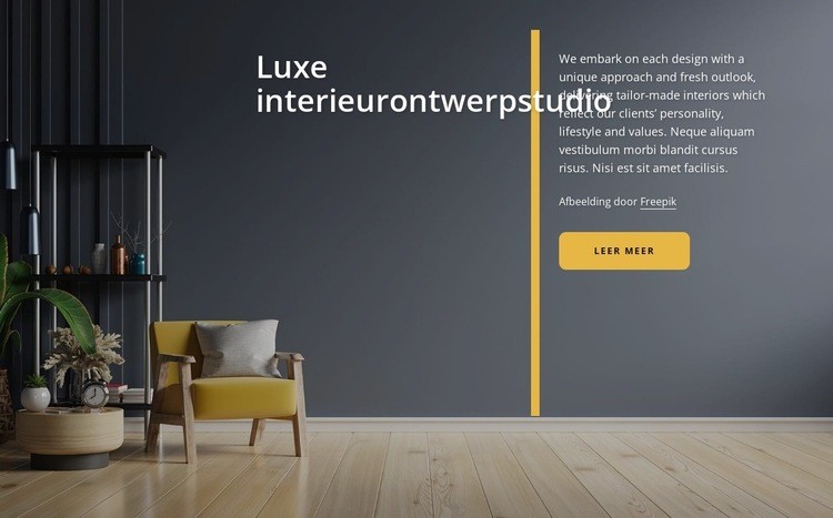 Uitgebreide luxe interieurstudio HTML5-sjabloon