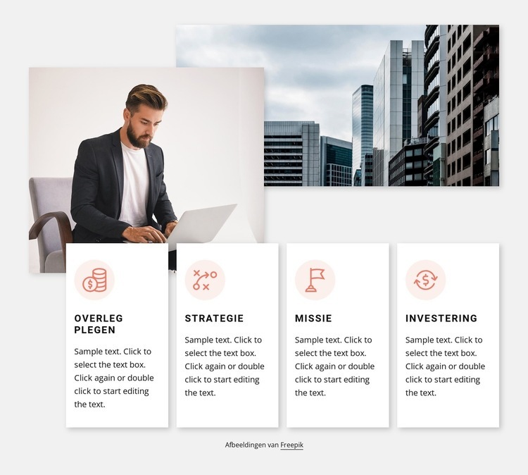 Van strategie tot probleemoplossing en planning Website mockup