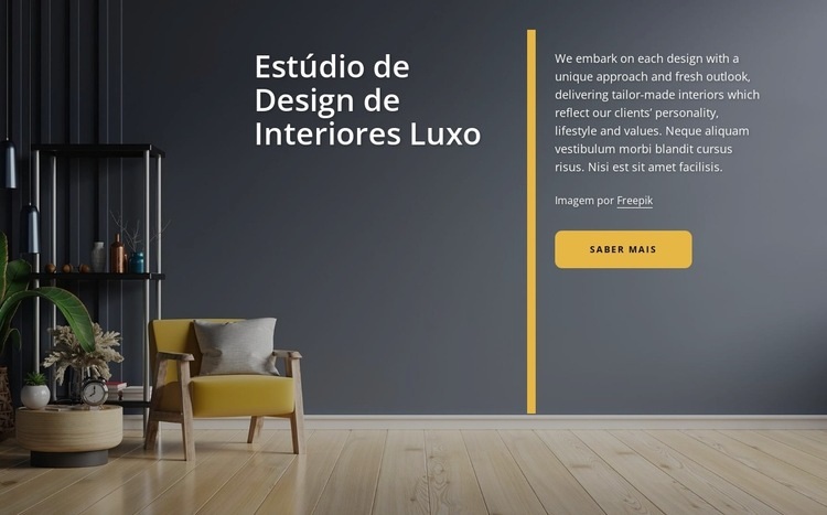 Estúdio de design de interiores de luxo abrangente Construtor de sites HTML