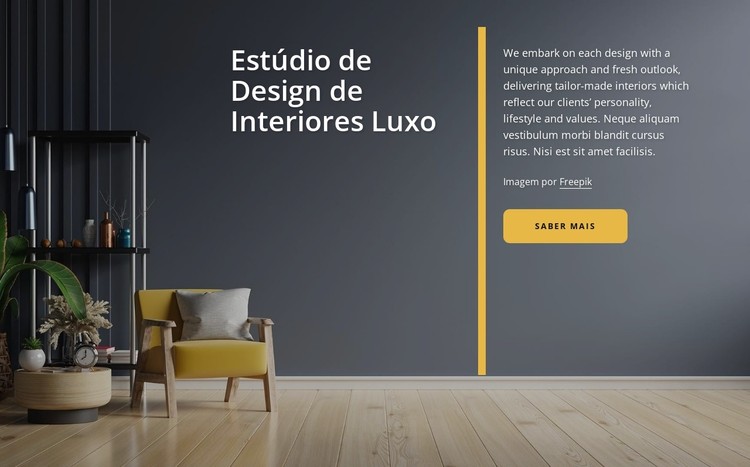 Estúdio de design de interiores de luxo abrangente Template CSS