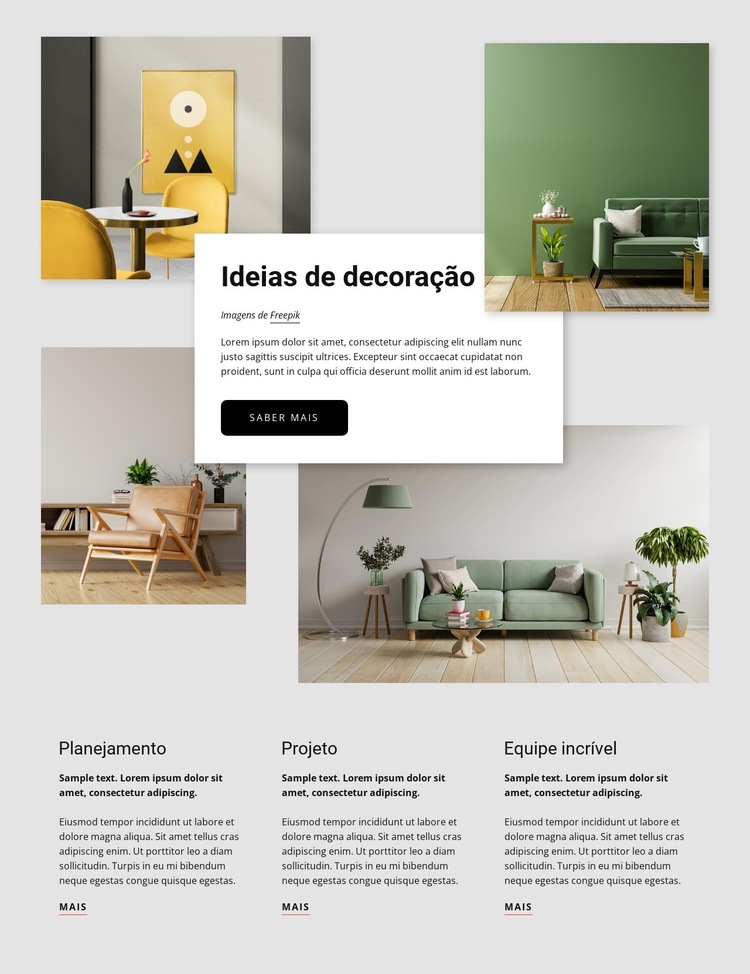 Novas ideias de design de interiores Modelo de site