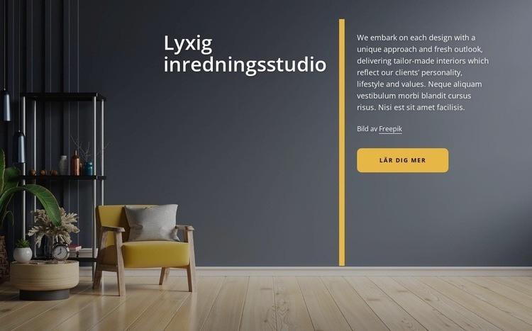 Omfattande lyxig inredningsstudio HTML-mall