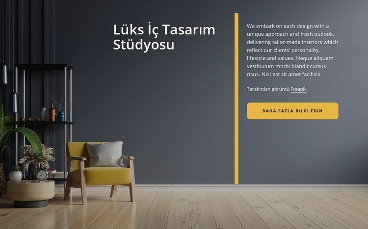 Kapsamlı lüks iç tasarım stüdyosu HTML5 Şablonu