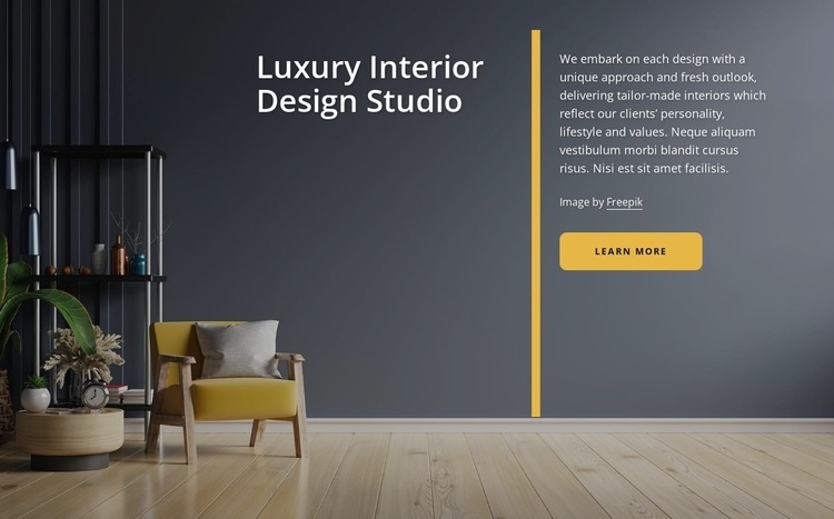 Comprehensive luxury interior design studio Wix Template Alternative