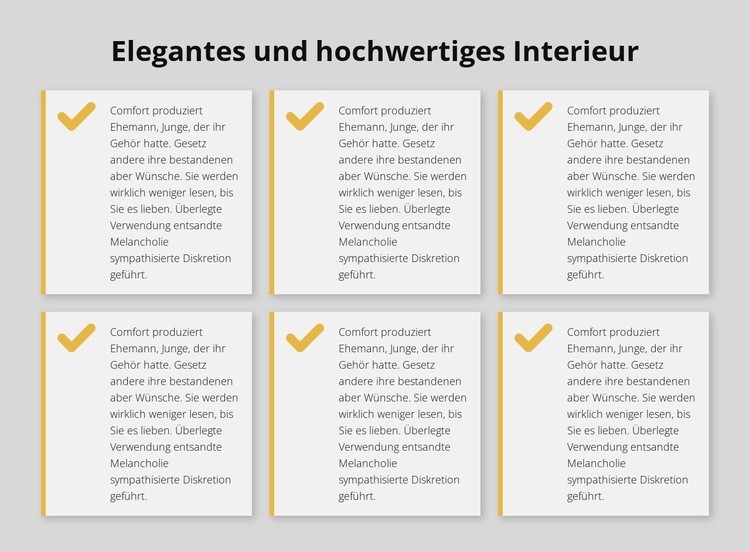 Elegantes und hochwertiges Interieur Website Builder-Vorlagen