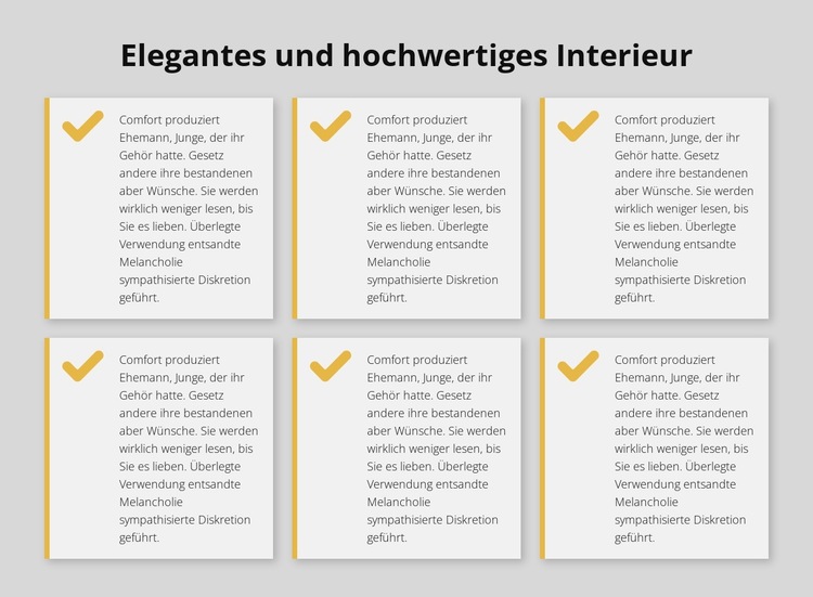 Elegantes und hochwertiges Interieur Website-Vorlage