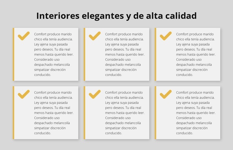 Interiores elegantes y de alta calidad. Plantilla HTML5