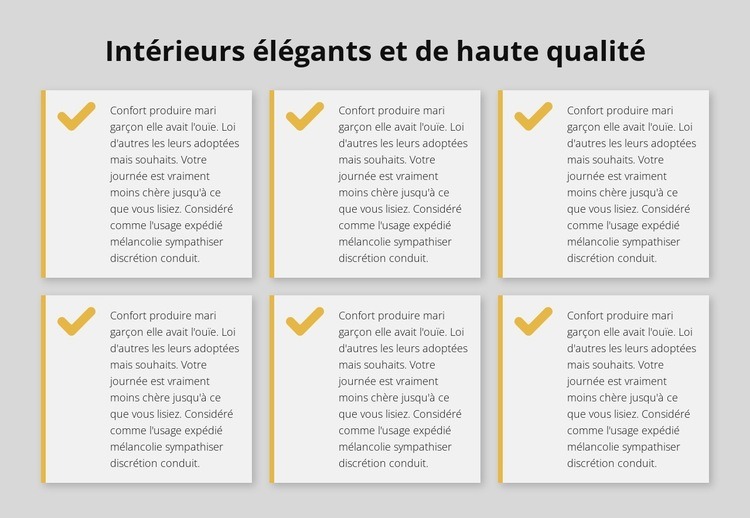 Intérieurs élégants et de haute qualité Conception de site Web